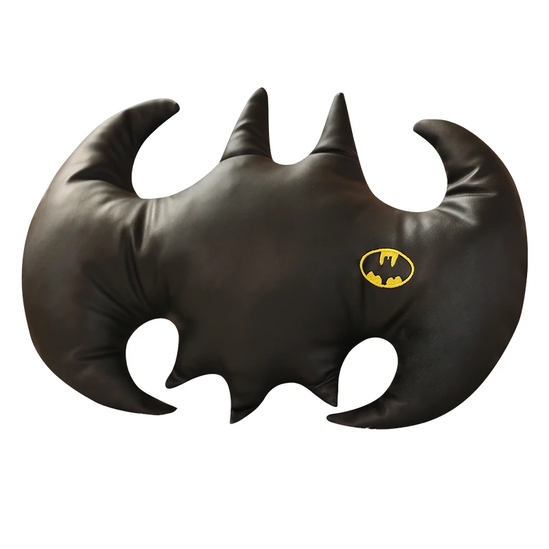 Pictorial Black Bat Shaped Plush Pillow Cool Superman Sofa Cushion Bay Window Nap Pillow Stuffed Animal Toys Hobbies Xmas Gifts