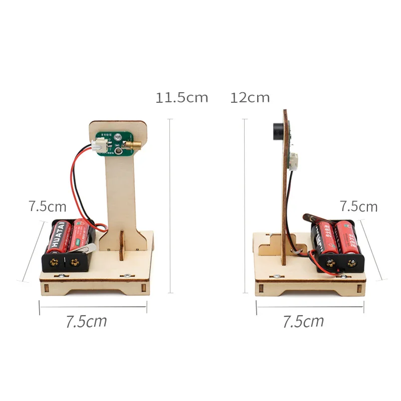 DIY Infrared Alarm STEM Toys Technologia Science Experimental Tool Kit Learning Educational Wooden Puzzle Games for Kids Gift