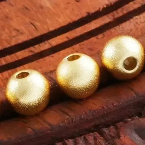 Vietnam Sand Gold round Beads Loose Beads for DIY Handmade Bracelet Necklace Jewelry Accessories Gold Color