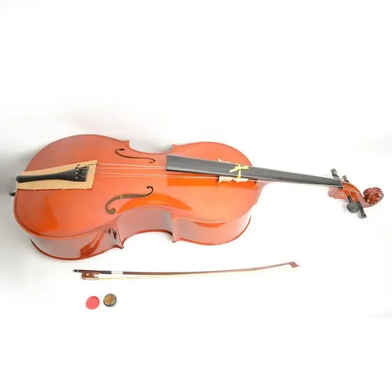 4/4 Basswood Cello with Vintage Ribbon Organizer, Practice playing the cello New Year/Holiday Gift for Music Enthusiasts