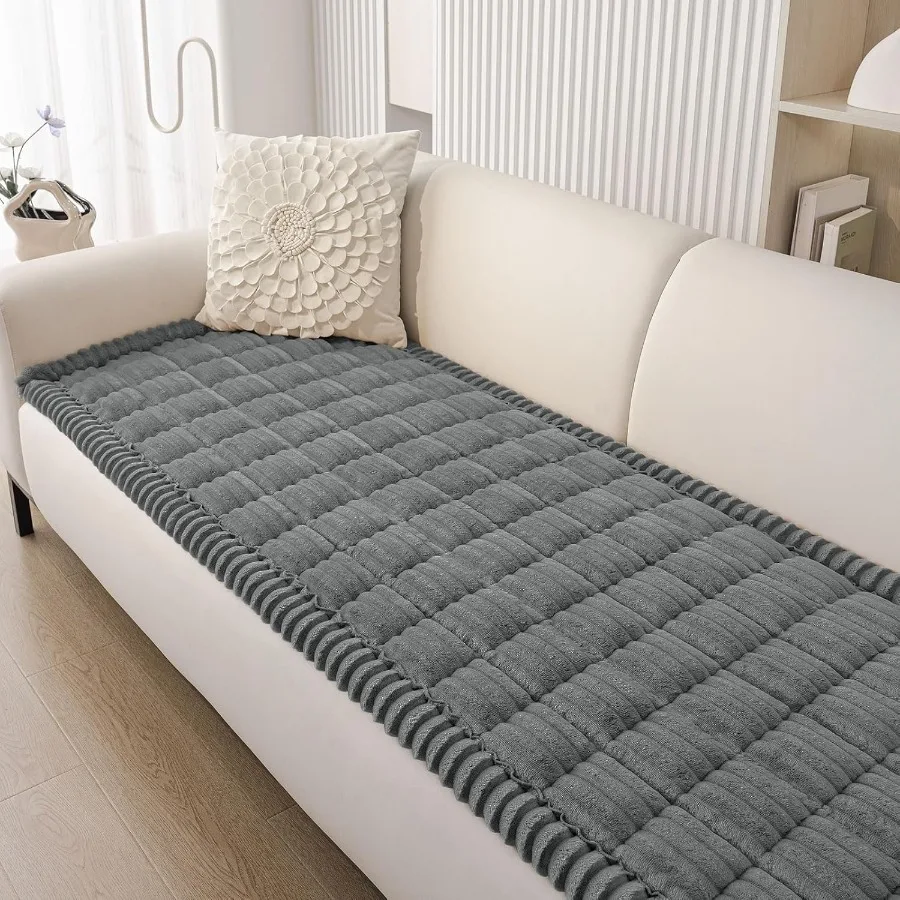 Wasbare antislip Fuzzy huisdierbankhoezen voor 3-kussenbank Dikke zachte bankhoezen Kussenbeschermer met huisdiervriendelijk ontwerp