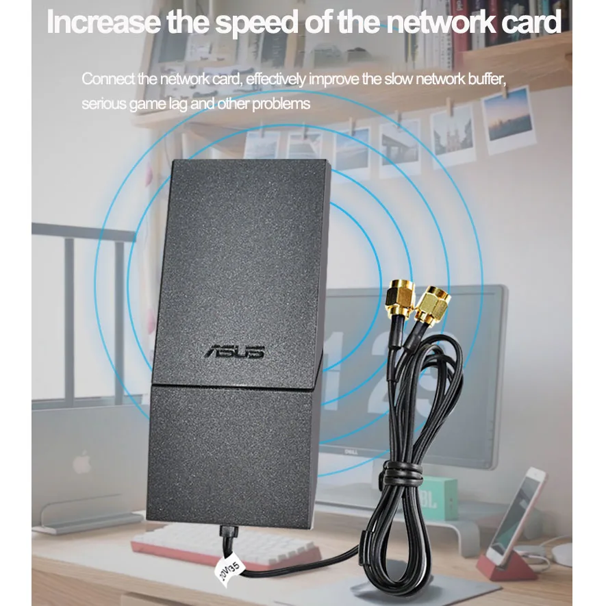 ASUS Original 2T2R WIFI Moving Antenna Dual Band Folding Rotating Aerial Signal Booster for Wireless Network Card Modem Router