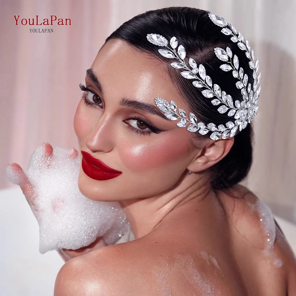 

YouLaPan Wedding Headpiece Rhinestone Hairwear Bridal Colorful Headwear Hair Accessories Handmade Banquet Party Headband HP905