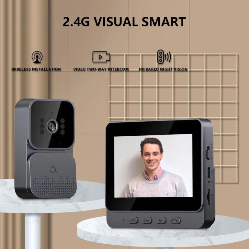 Wireless Door Security System Video Doorbells With Two Way Talk 850nm Night Lights 256GB Storage Capacity Easy Installation 87HA