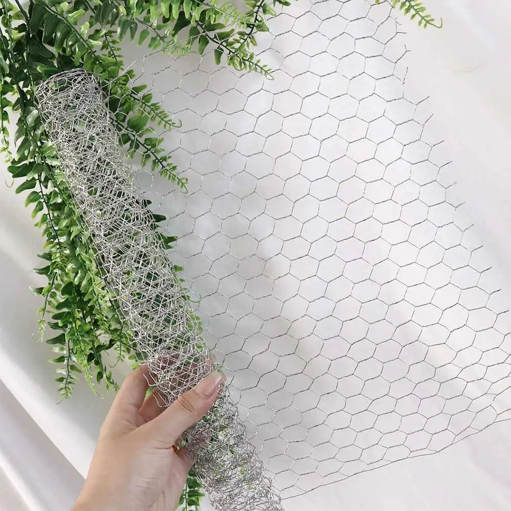 Galvanized Hexagonal Mesh DIY Wire Mesh Chicken Rabbit Cage Breeding Mesh Wedding Background Decoration Soft Edge Fine Wire Mesh