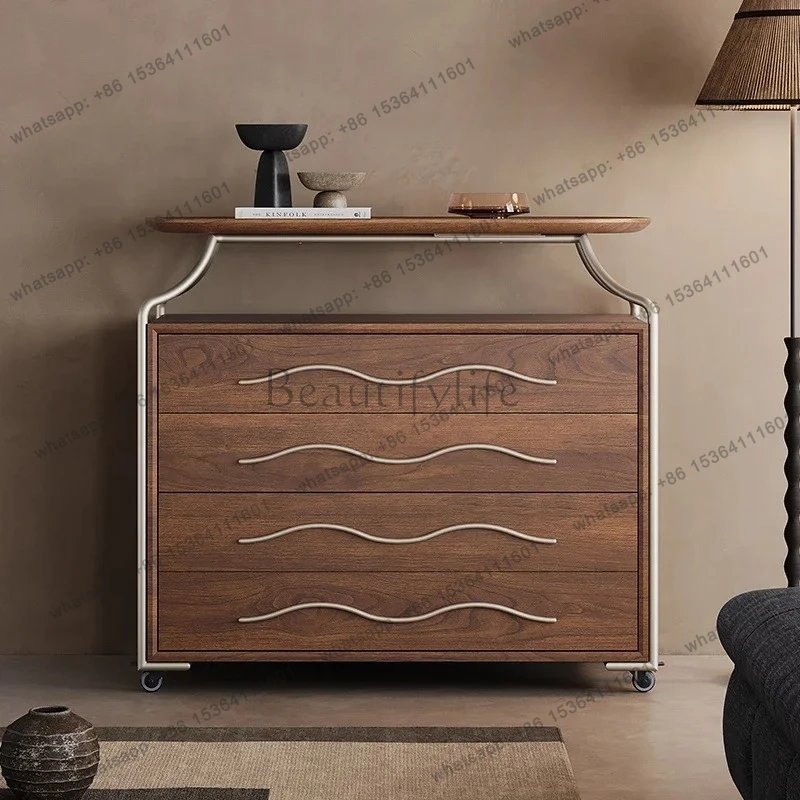 

Simple medieval style living room solid wood four-chest dining room simple dining side cabinet mobile bedroom chest