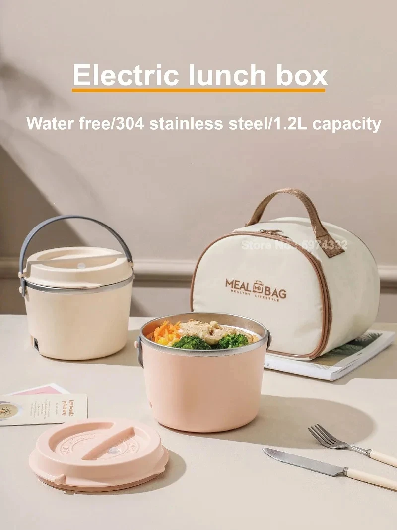 Electric Lunch Boxes Heated Lunch Boxes Cutlery Stainless Steel Lunch Boxes Kitchen Appliances Food Warmers Eat Lunch