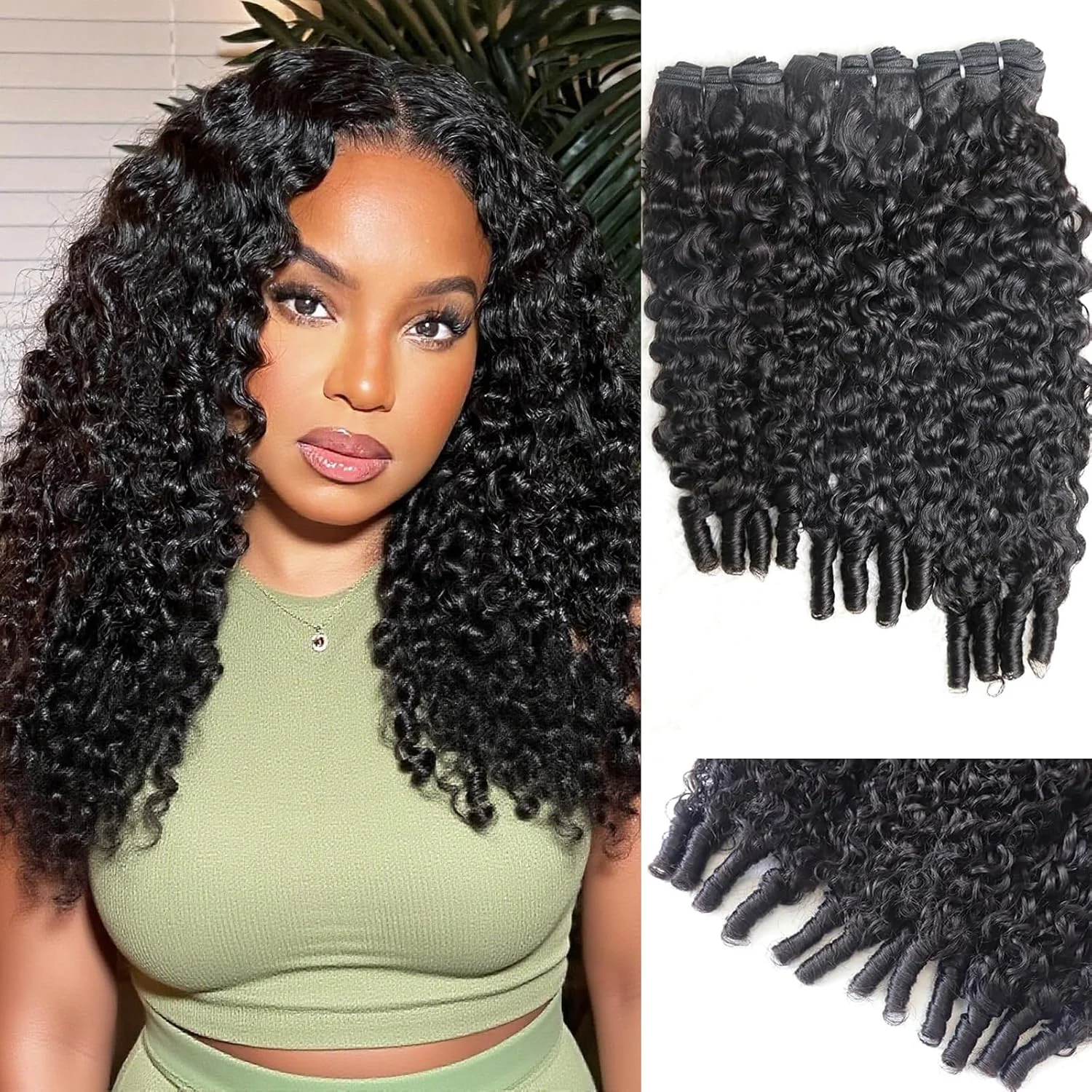 ISEE Hair Burmese Curly Bundles Brazilian Virgin Hair 3 Bundles Water Weave with Spiral Curly End Raw Human Hair Extensions