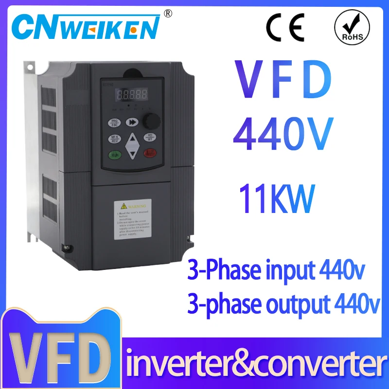 

NEW VFD Inverter 0.75-11KW Frequency Converter 440v 3PH in 440v 3PH out Motor Speed Control Converter Factory direct sales stock