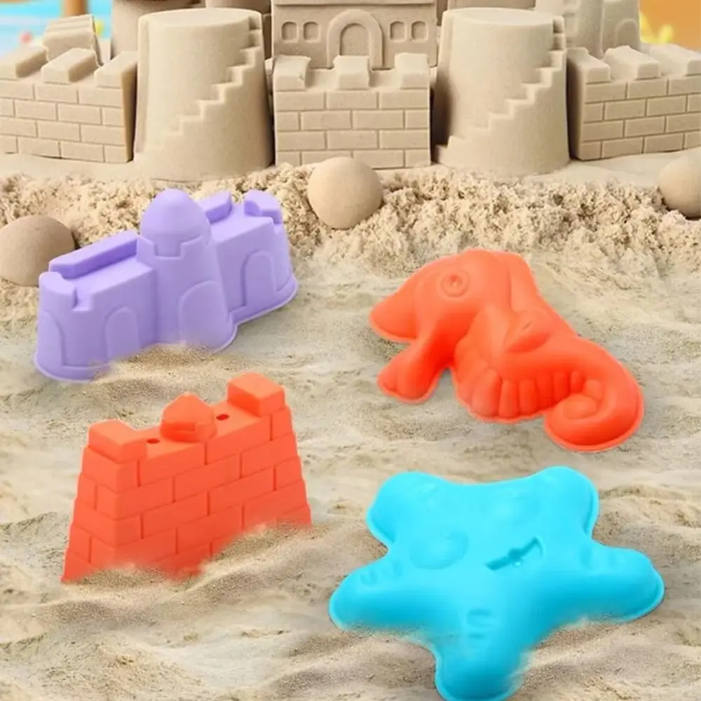 1 ensemble de pelles à sable en plastique, ensemble de pelles à neige, jouets interactifs de jeu de sable de plage, dessin animé, outils de moules à sable durables