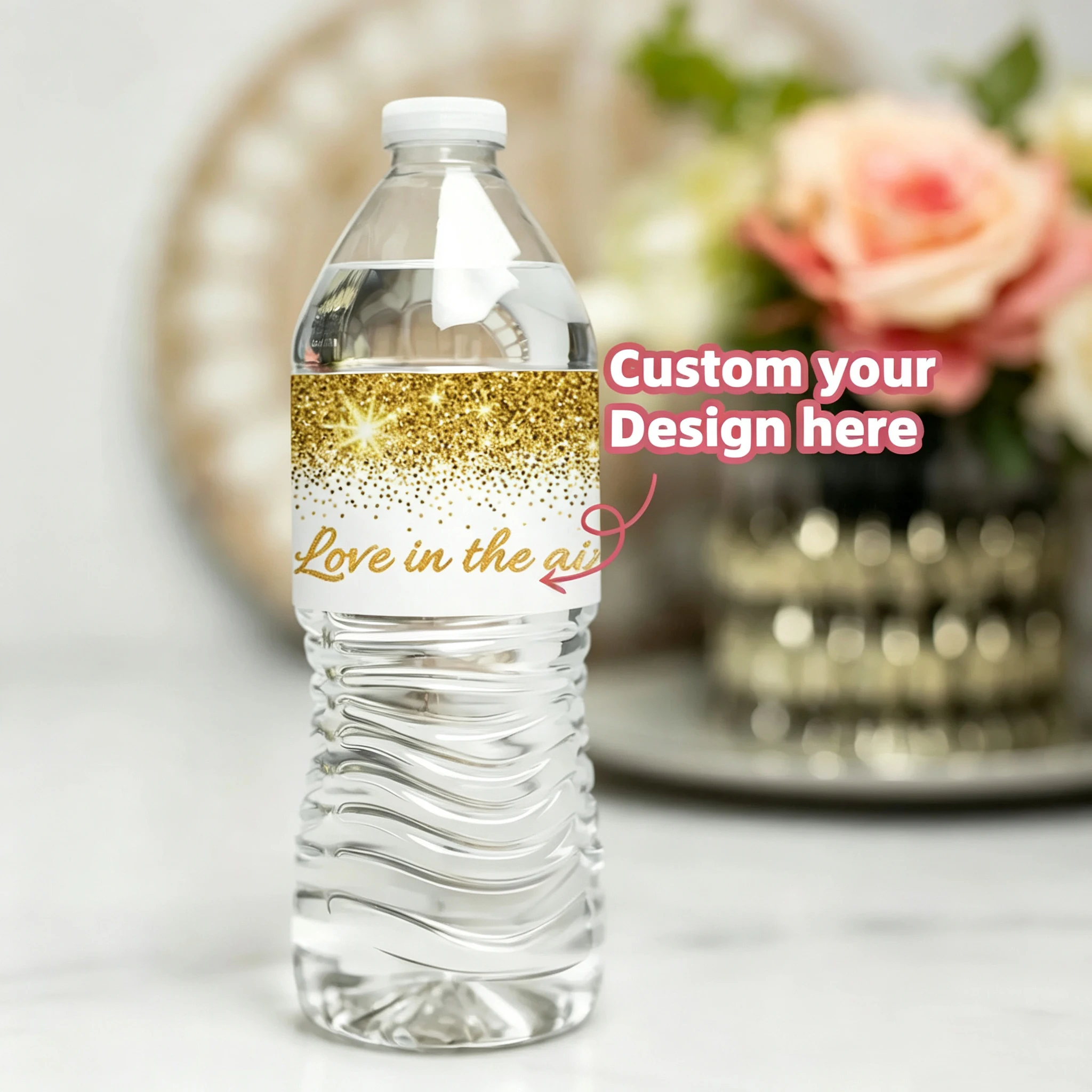 1-60Pcs Customed Stickers,Personalized Square Labels with Image & Text for Event Planners,Water Bottle Decor & Guest Drink Tags