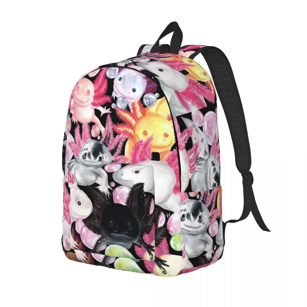 Yang Kawaii Axolotl ransel untuk pria wanita mode pelajar bisnis Daypack Laptop komputer kanvas tas olahraga