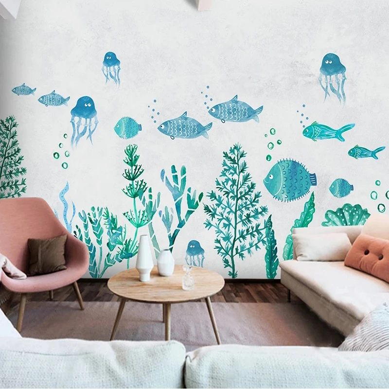 Custom Photo Wallpaper Hand Painted 3D Cartoon Animal Children Room Bedroom Background Home Decor Wall Mural Papel De Parede