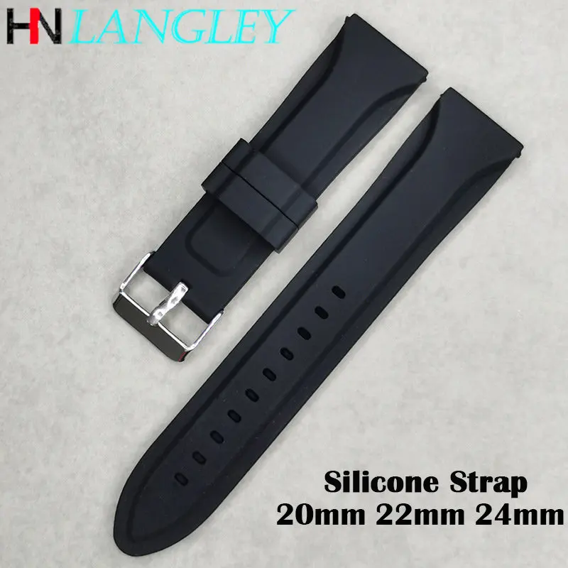 Silicone Watch Strap Sport Diving Rubber Watchband for Seiko Watch Accessories 20mm 22mm 24mm Men Bracelet for Huawei Watch Gt3