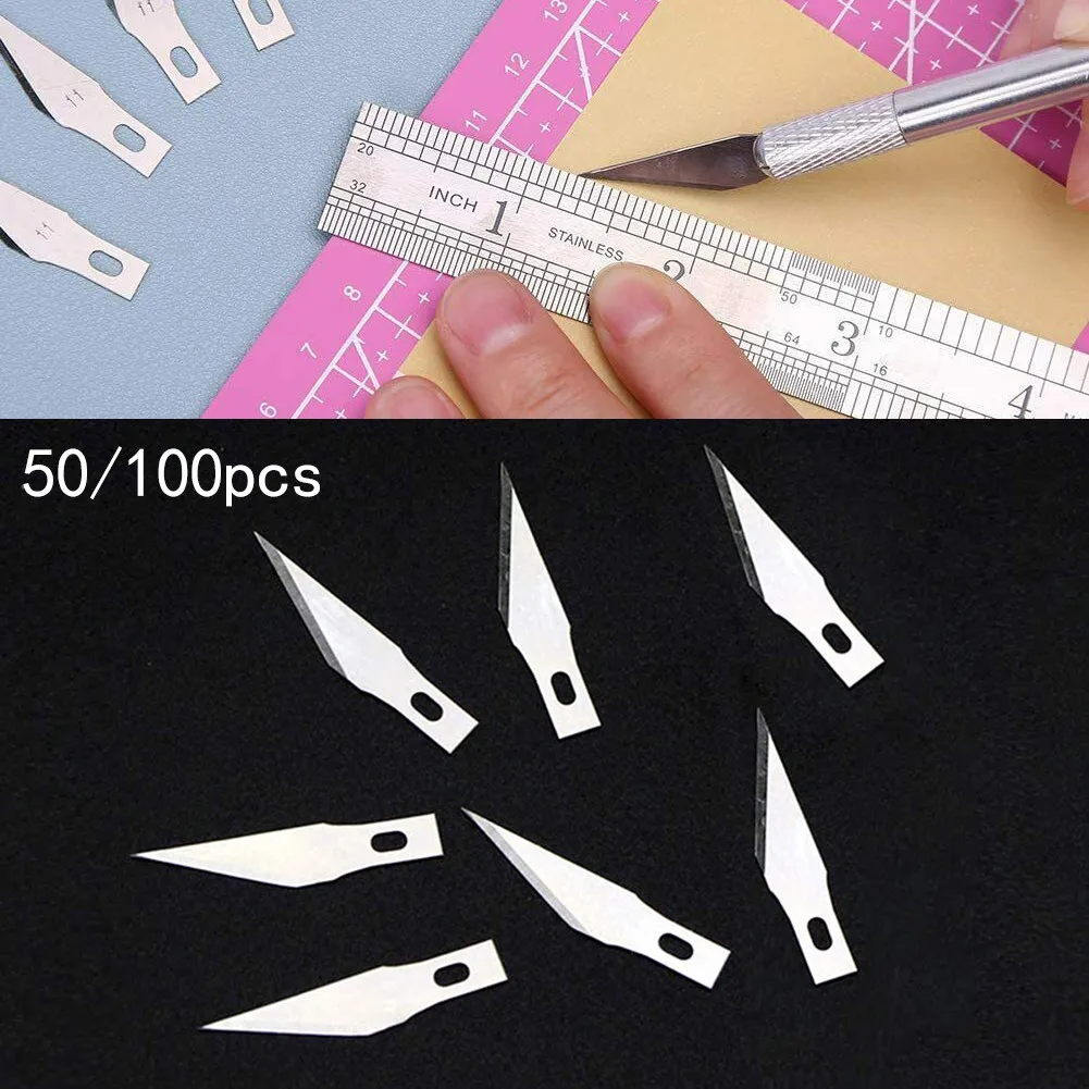 50/100Pc Engraving Blades For X-Acto Exacto Tool SK5 Graver Hobby Style DIY Wood Carving Fruit Food Craft Sculpture Cutting Tool