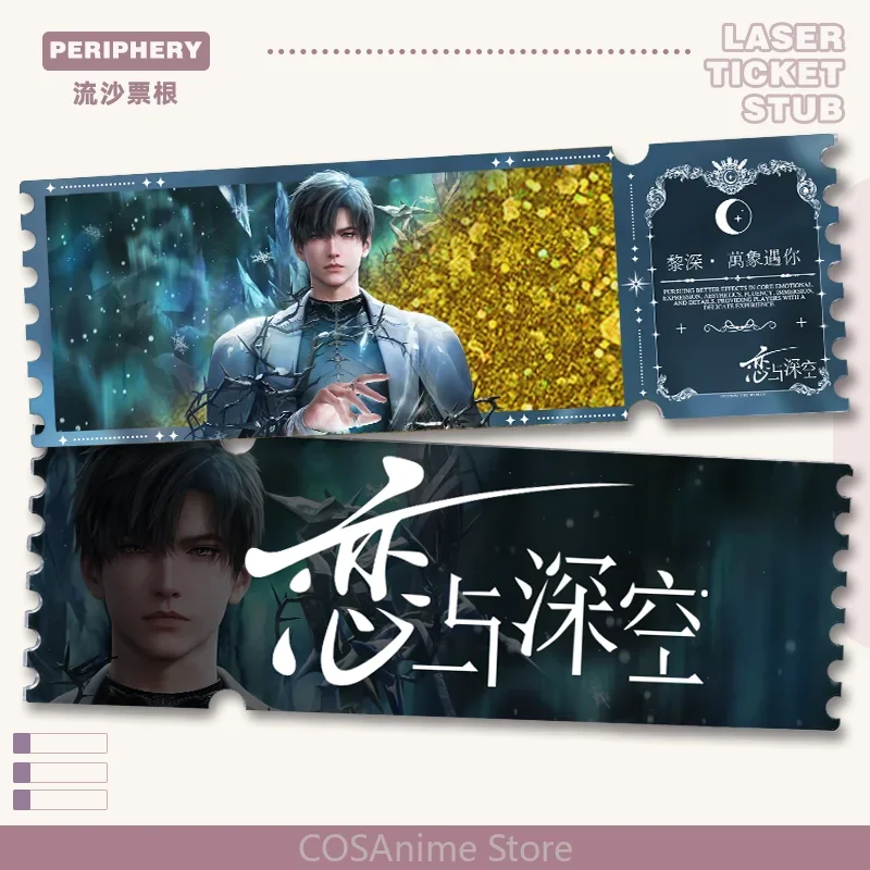 Anime gra miłość i głęboki kosmos Xavier Sylus Zayne Caleb Kawaii Cosplay akrylowe Quicksand bilet Stub stojak na biurko rysunek 2025