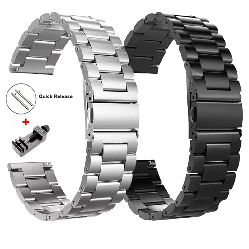 20mm Stainless Steel Strap for Omega X Swatch Joint MoonSwatch Men Women Metal Folding Buckle Band Watch Bracelet Silver Black