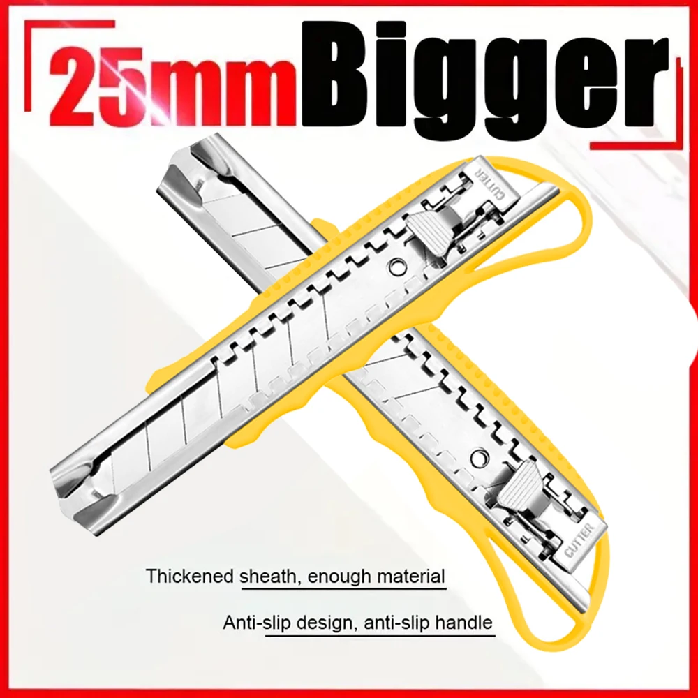 25mm Large Art Knife Knob Type Sharp Durable Wallpaper Knife Paper Cutter Tool Knife Box Opener Cutter