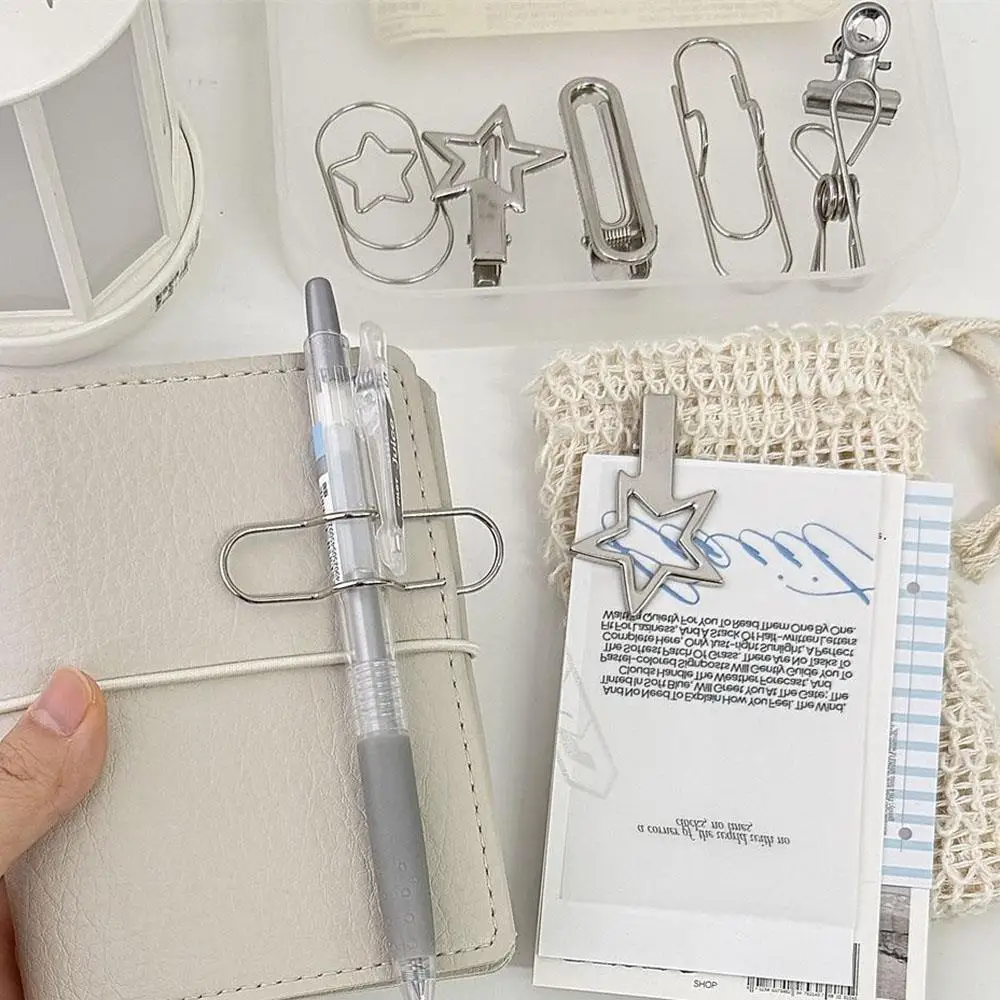 12 шт. скрепки для бумаг, металлические зажимы со звездами, зажимы для переплета, заколки для фотографий, скрепки для бумаг, лоскутные офисные аксессуары, зажимы для сумок