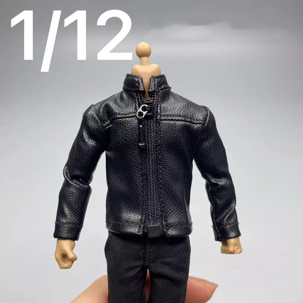 1/12 Hot Sales 3Atoys Fashion Black Trendy Voor Jongens Leren Jas Tops Voor 6 "Ant Action Figure Pop Collect Diy