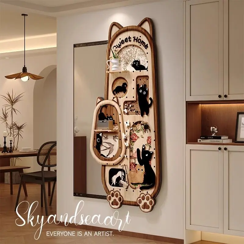 cats can close the hole plate full-body mirror entrance decorative painting hidden dressing mirror invisible fitting mirror