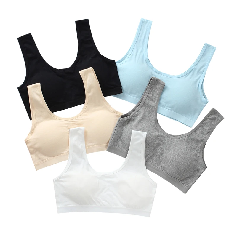 2pc/Lot Cotton Kids Bras Wireless Puberty Girls Bra Breathable Training Bras Girls Underwear Children