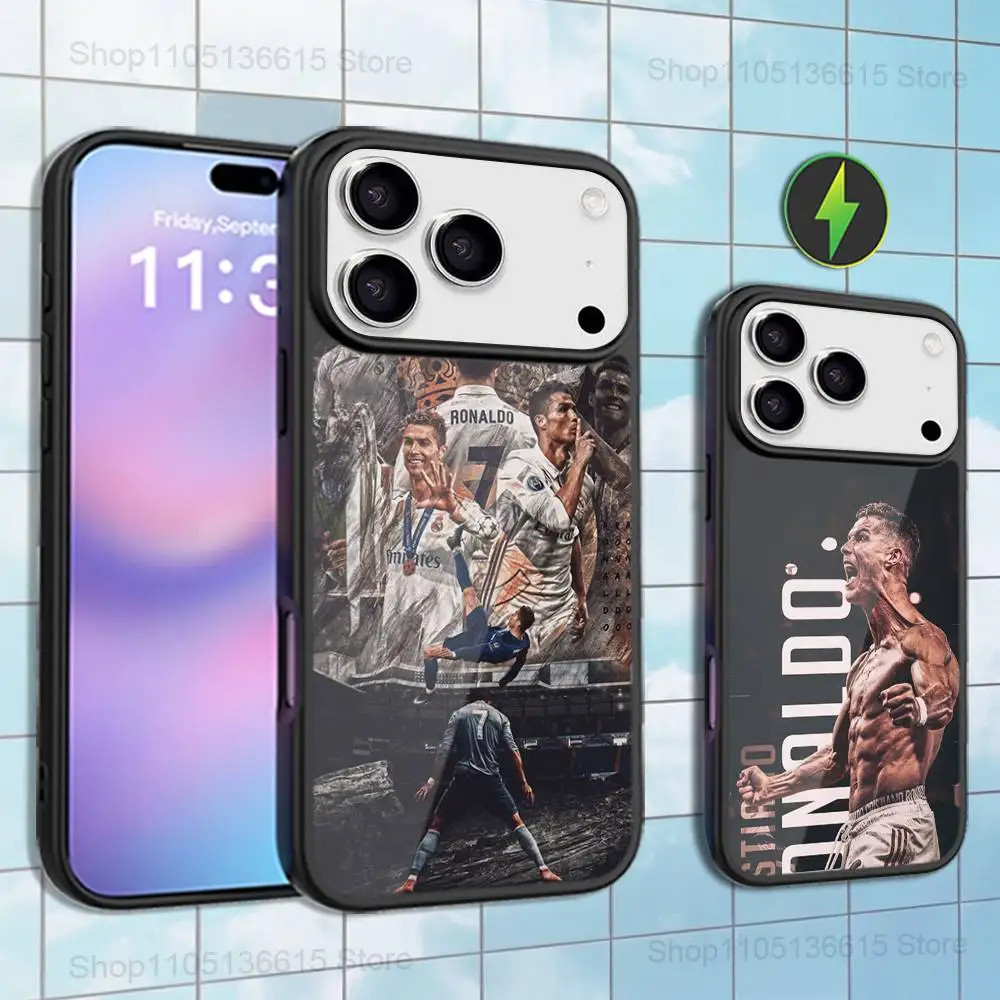 FOOTBALLSPORT Case  For iPhone 16,15,17,14,13,12,11,Pro,Max,Plus, R-ROnAlDo Cr7 Mini,Magsafe,Magnetic Wireless Charging Case