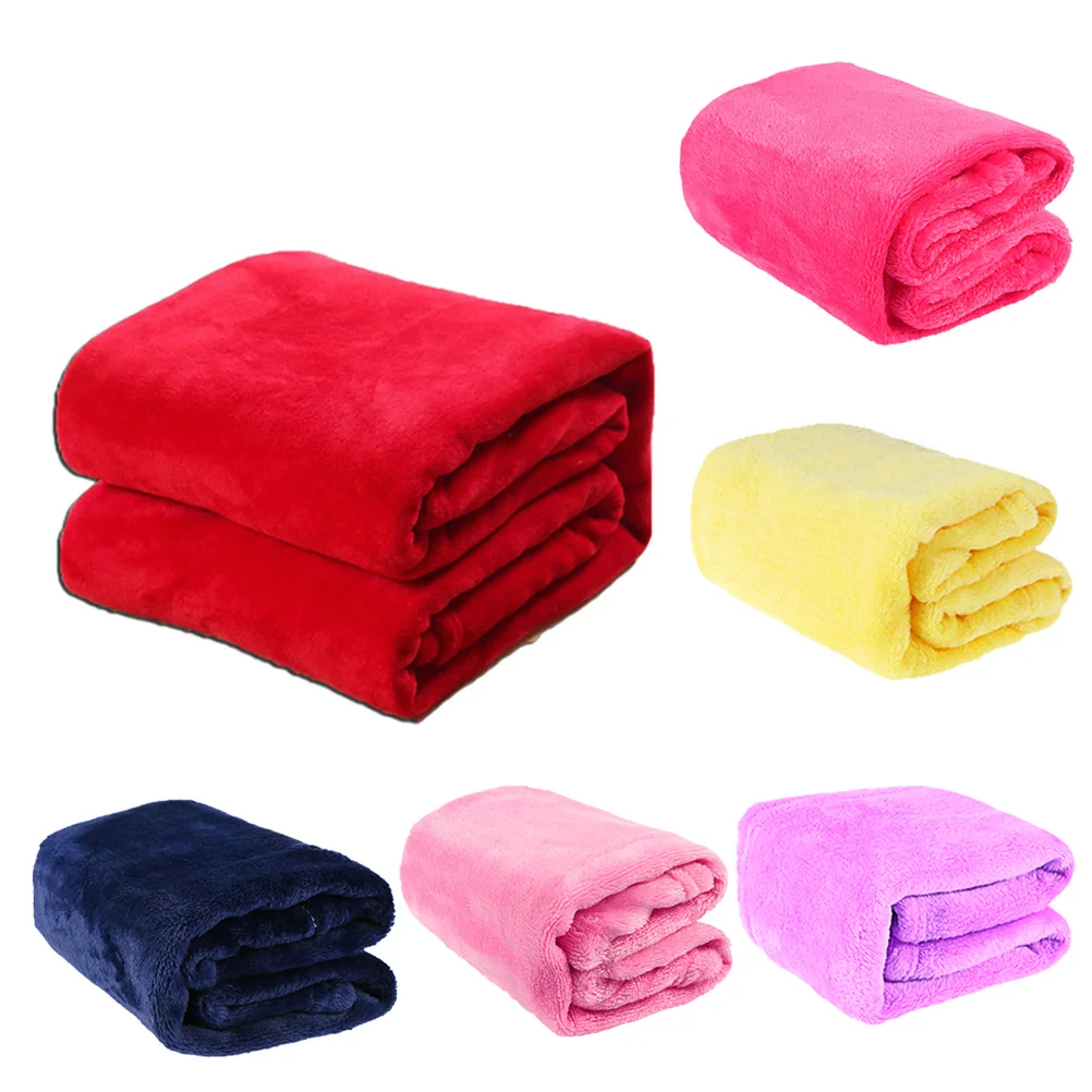 

Flannel Blanket 100x140cm Premium Material Lightweight Warm Solid Color Fleece Blanket for Couch Flannel Bedding
