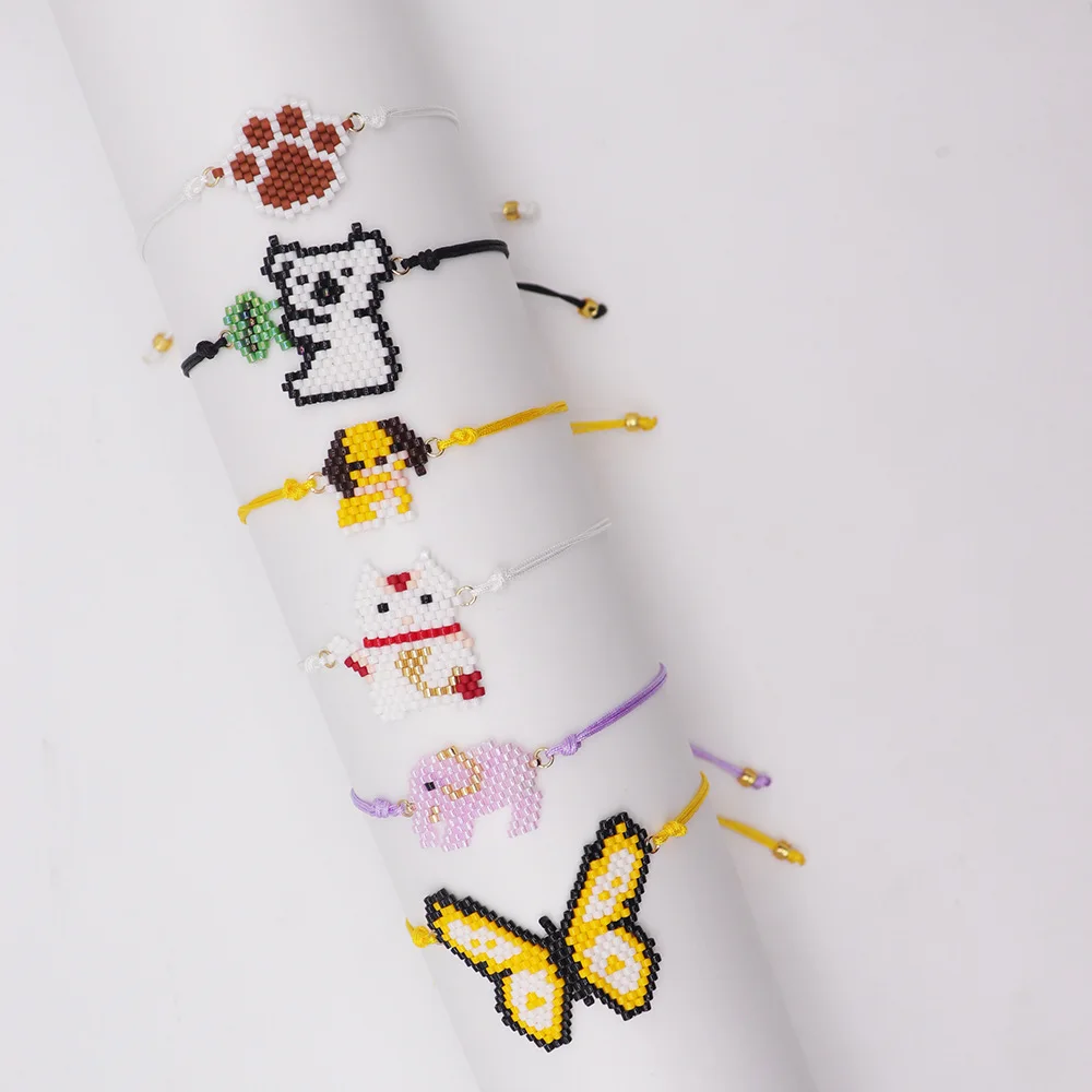 New animal miyuki bracelet cute butterfly kitten pattern beaded bracelet female