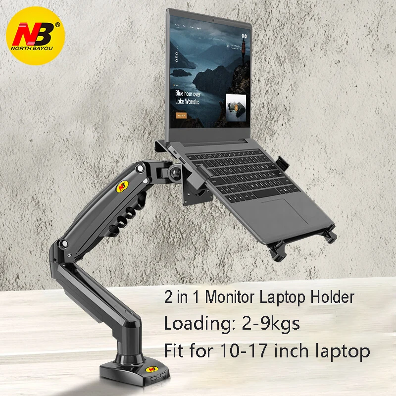 2 w 1 NB NOWOŚĆ F80 + FP-2 do monitora 17-30" + 10"-17" Uchwyt na laptopa Uchwyt na komputer stacjonarny Stojak na laptopa Zacisk