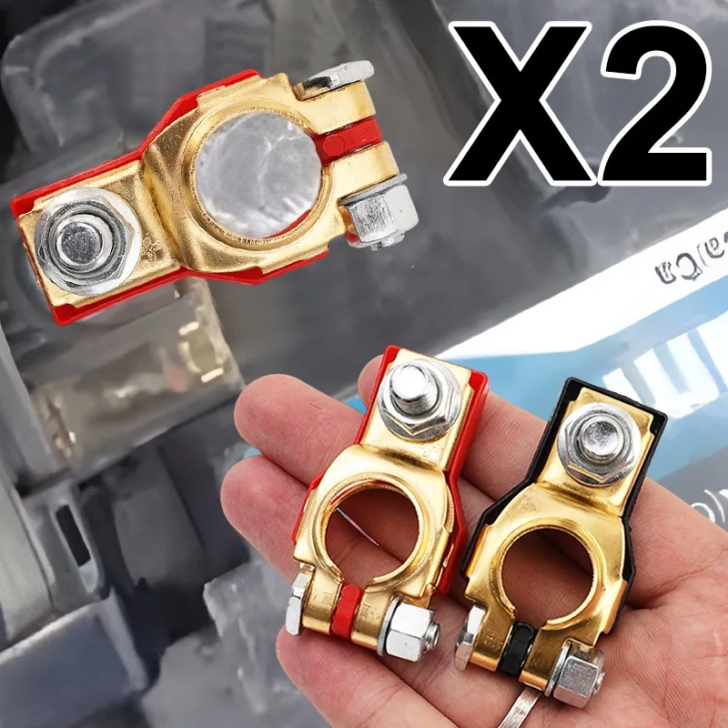 

1 Pair 12V 24V Positive Negative Car Top Post Battery Terminals Wire Cable Clamp Terminal Connectors Car Battery Accessories