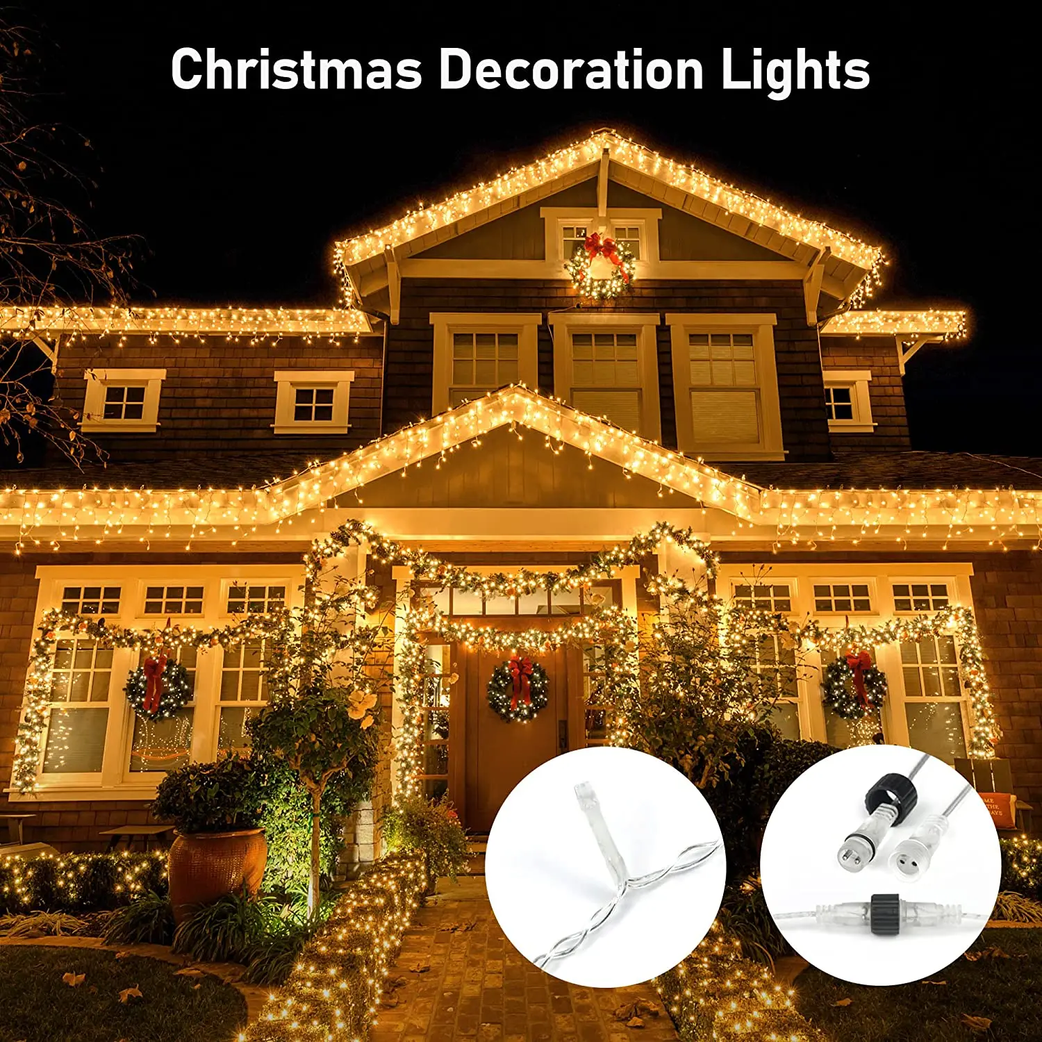 Ice Pillar Outdoor Christmas Light, 33FT 400LED 64 Drop Valentine's Day Decorative Light, 8 Modes Insertion Fairy Light