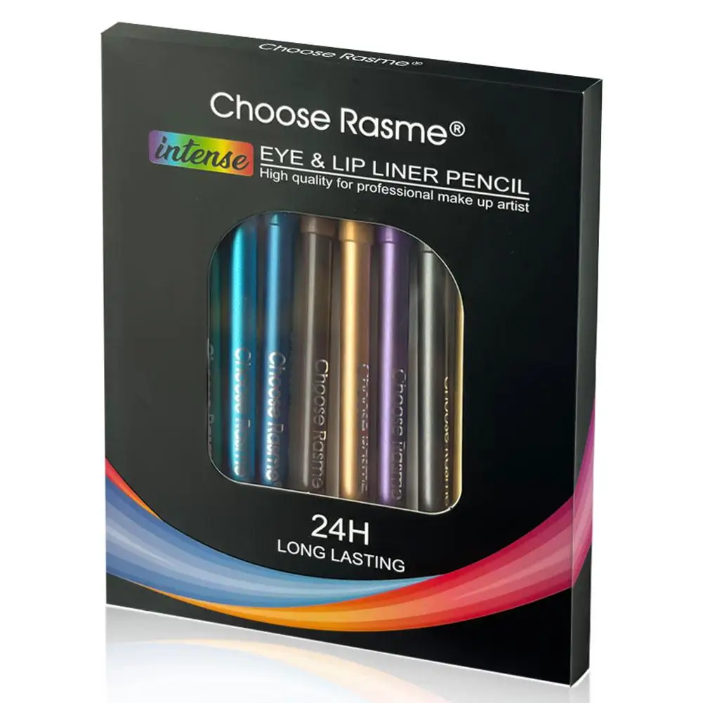 12-teiliges Set mit perlmuttartigem, buntem Eyeliner-Stift, Regenbogenfarben, wasserfest, schimmernder Lidschatten, Blau, Rot, Weiß, Gold, Augen-Make-up, Kosmetik