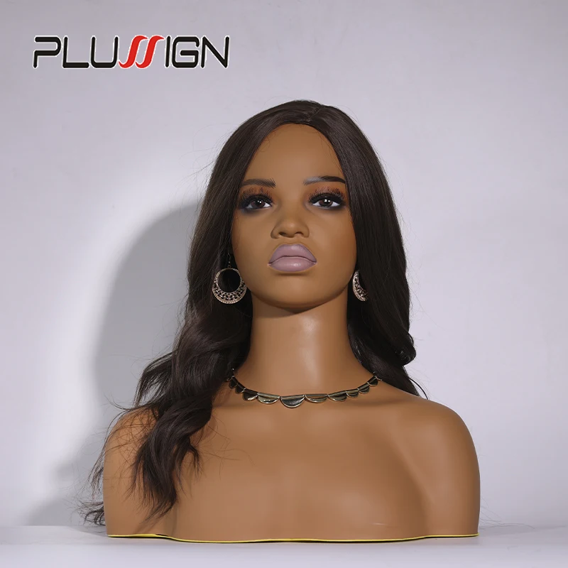 African Realistic Female Mannequin Head With Shoulders Display Manikin Head Bust For Wigs Hat Displaying Accessories Makeup Head