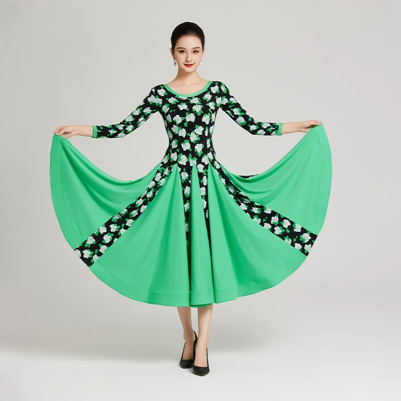 2025 Nieuwe hoogwaardige ballroomdansjurk voor dames Standaard moderne dansjurk voor dames Oefenkleding Costomes