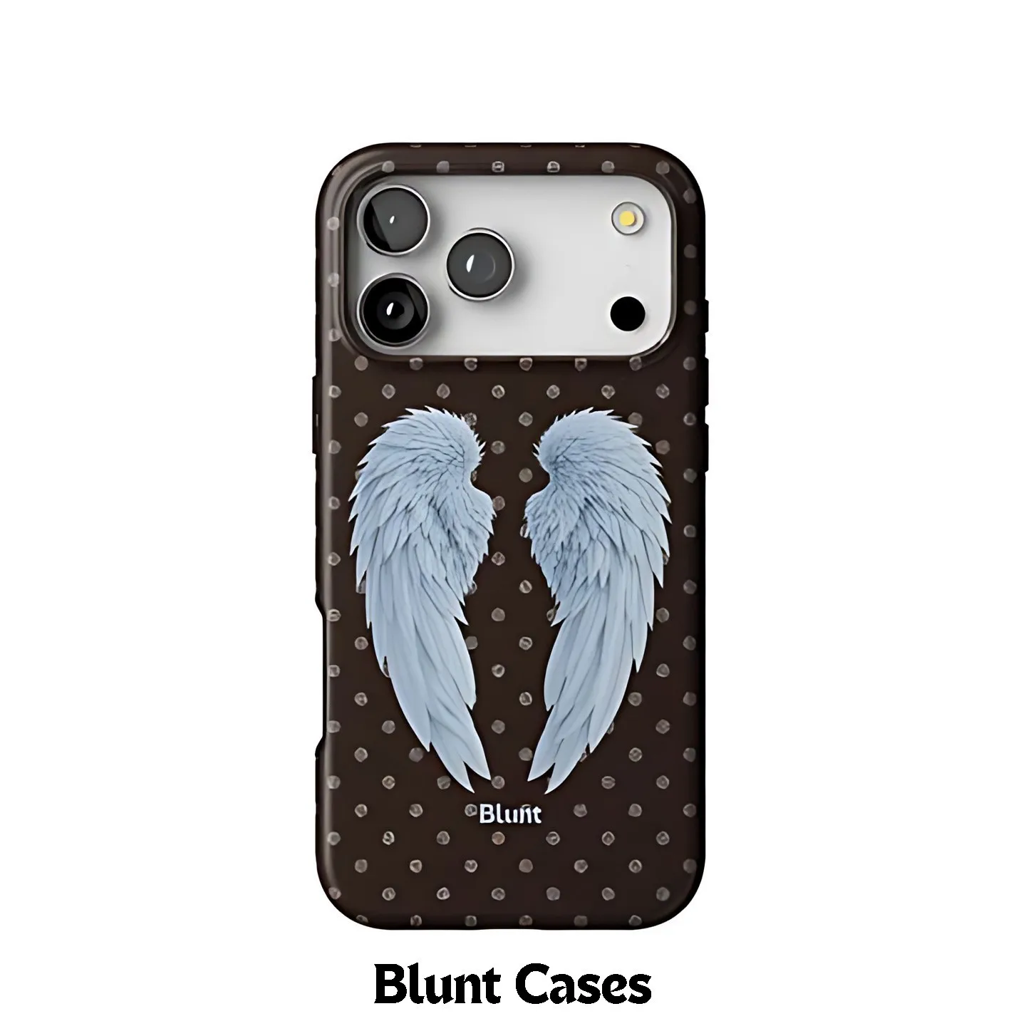 Brown Dot Wing Blunt Phone Case for Samsung Galaxy S20 S23 S24 S25 S26 FE Plus Edge 5G Luxury Double-layer Back Cover