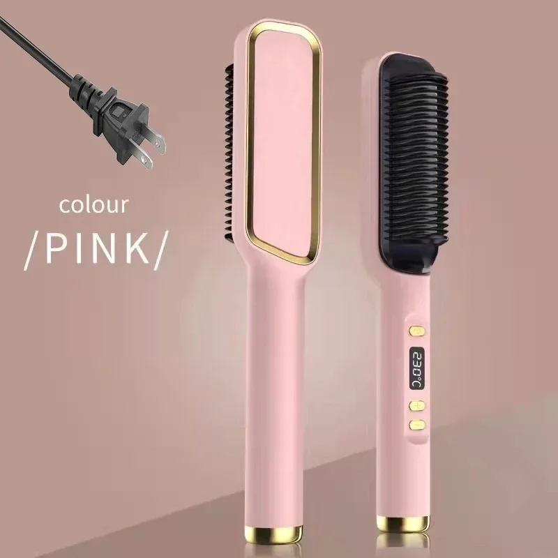 Electric Hot Comb Multifunctional Straight Hair Straightener Comb Negative Ion Anti-Scalding Styling Tool Straightening Brush T