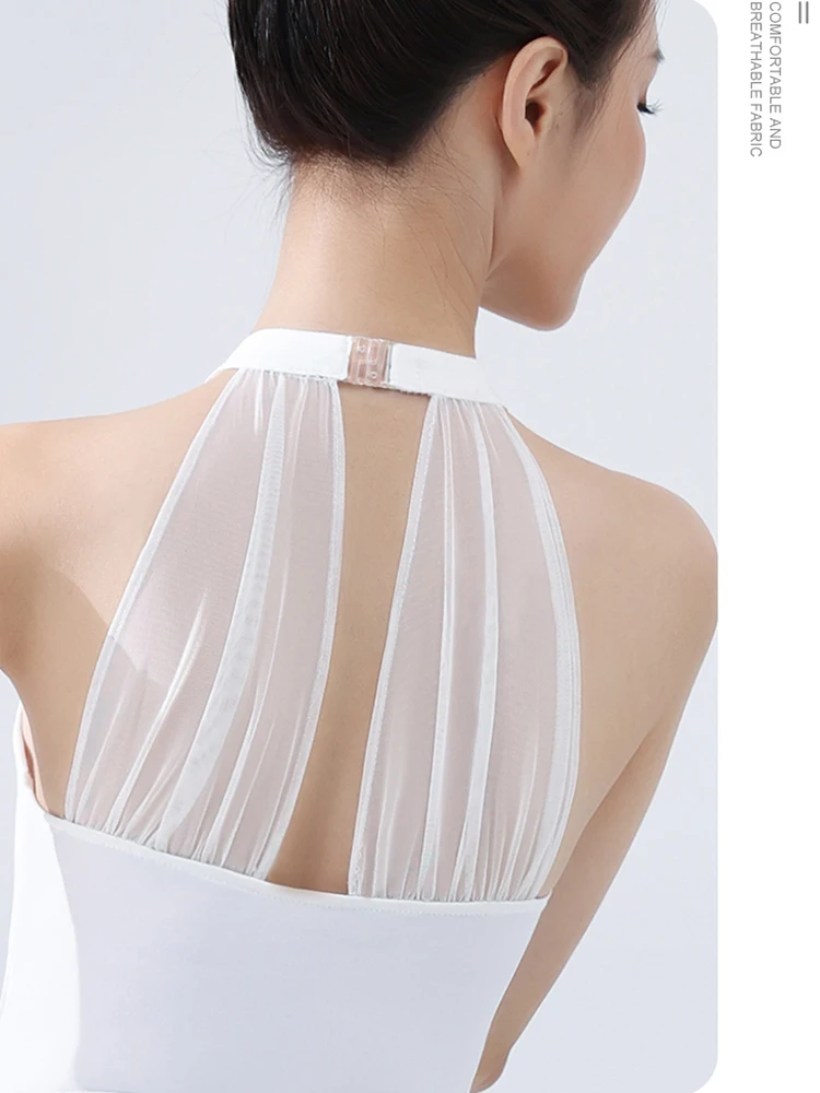 Leotardo de Ballet para mujer, mono de baile de cuello alto, ropa de baile de Ballet de práctica diaria Superior Simple para adultos, leotardo de Yoga