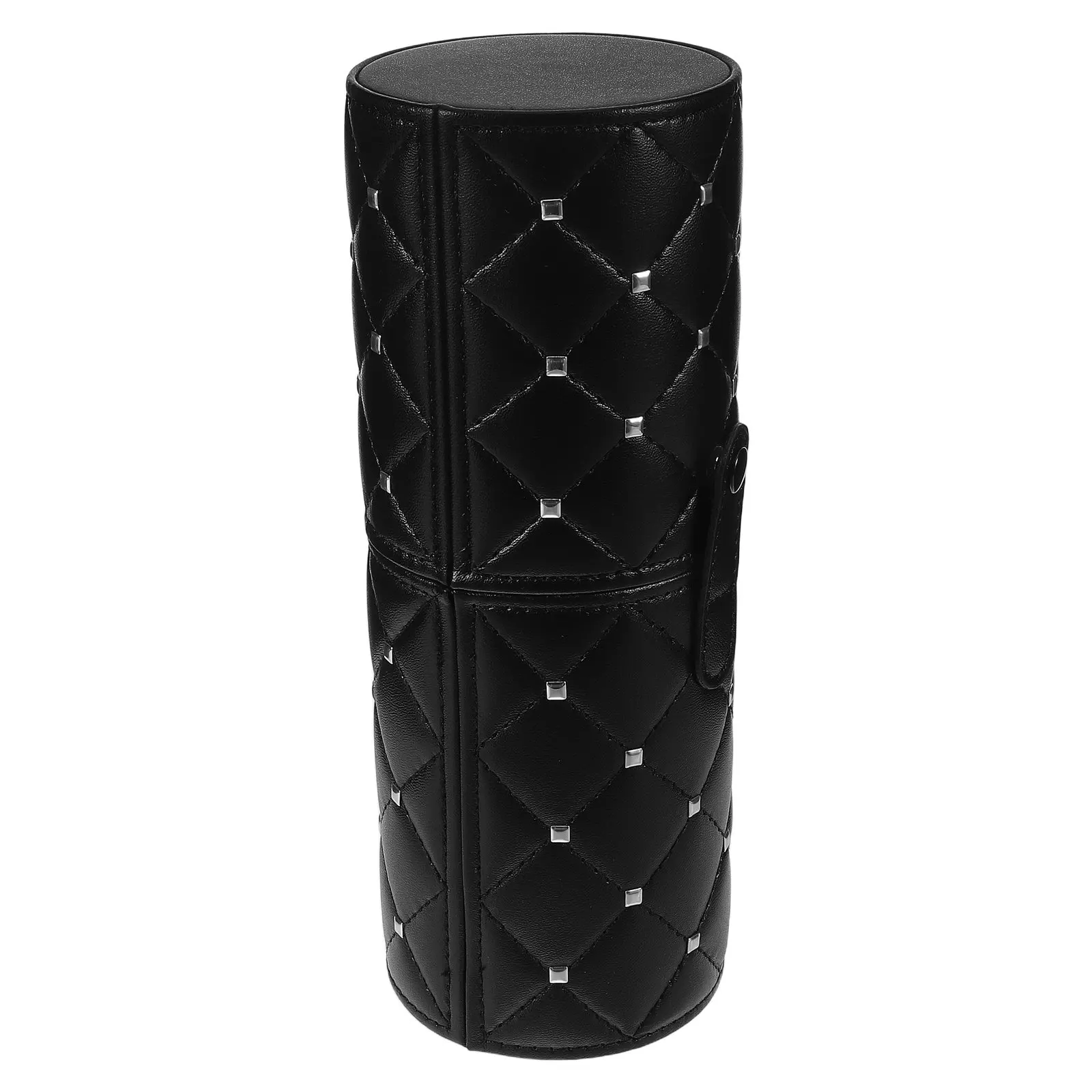 Rivet Vanity Makeup Brush Holder Dustproof Lid Stable Upright Brush Storage Cup Makeup Accessories Organizer Bucket