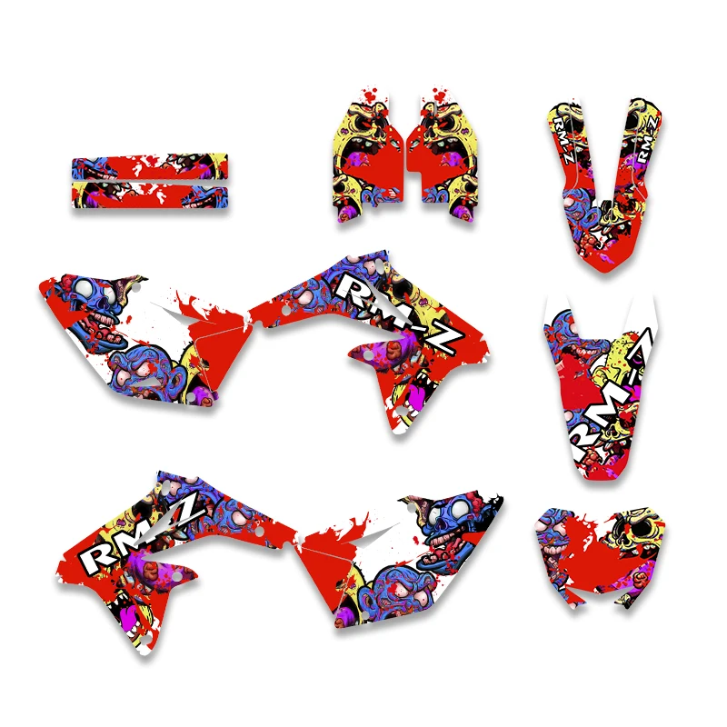 Fewfuss For SUZUKI RMZ450 2008 2009 2010 2011 2012 2013-2017 Graphics Decals Stickers Motorcycle Background Custom Number
