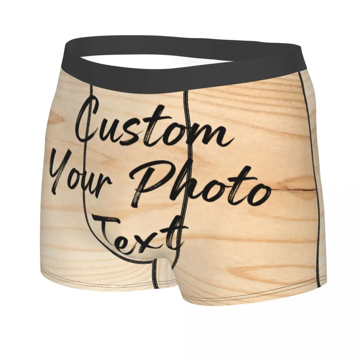 Custom Custom Your Photo Logo Text Underwear Men Print Boxer Shorts Panties Briefs Breathable Underpants