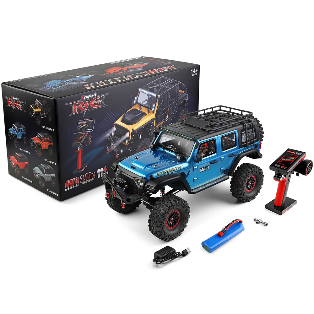 WLtoys 1:10 RC Car 104010 4WD Electric Climbing Car 2.4G 100M Off-Road Vehicle Models Toys