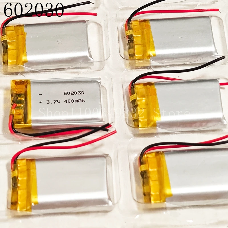 1PCS 602030 3.7V 400mAh Polymer Lithium Battery for Point Reading Pen, Flash Shoe, Recorder, Card, Speaker
