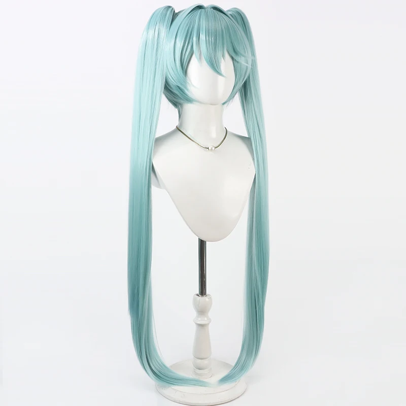 120 センチメートルロンググリーンミックスポニーテールコスプレウィッグロールプレイハロウィン女性ストレートパーティー耐熱人工毛
