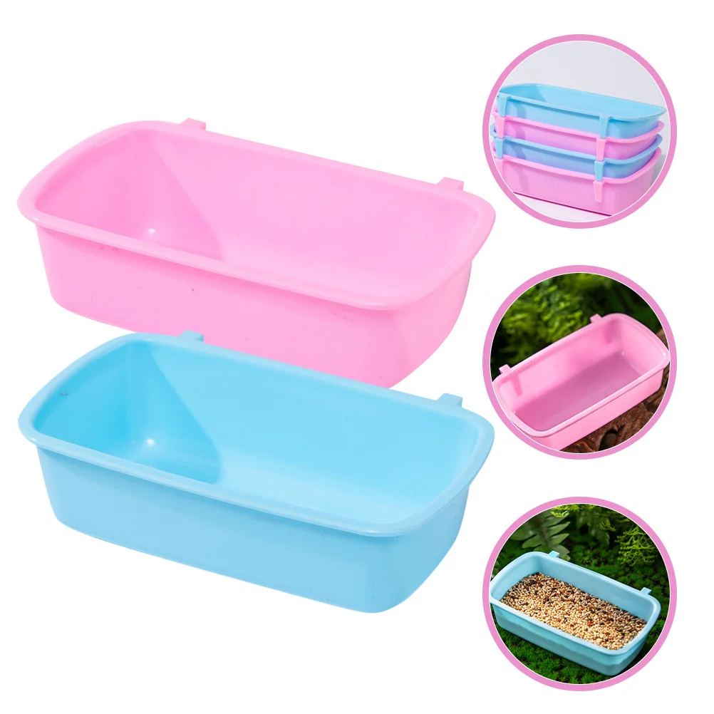 

6pcs Pet Food Box For Small Animals, Compact Hamster Bowl, Reusable Guinea Pig Dish, Hanging Feeder, Chinchilla Rabbit Supply