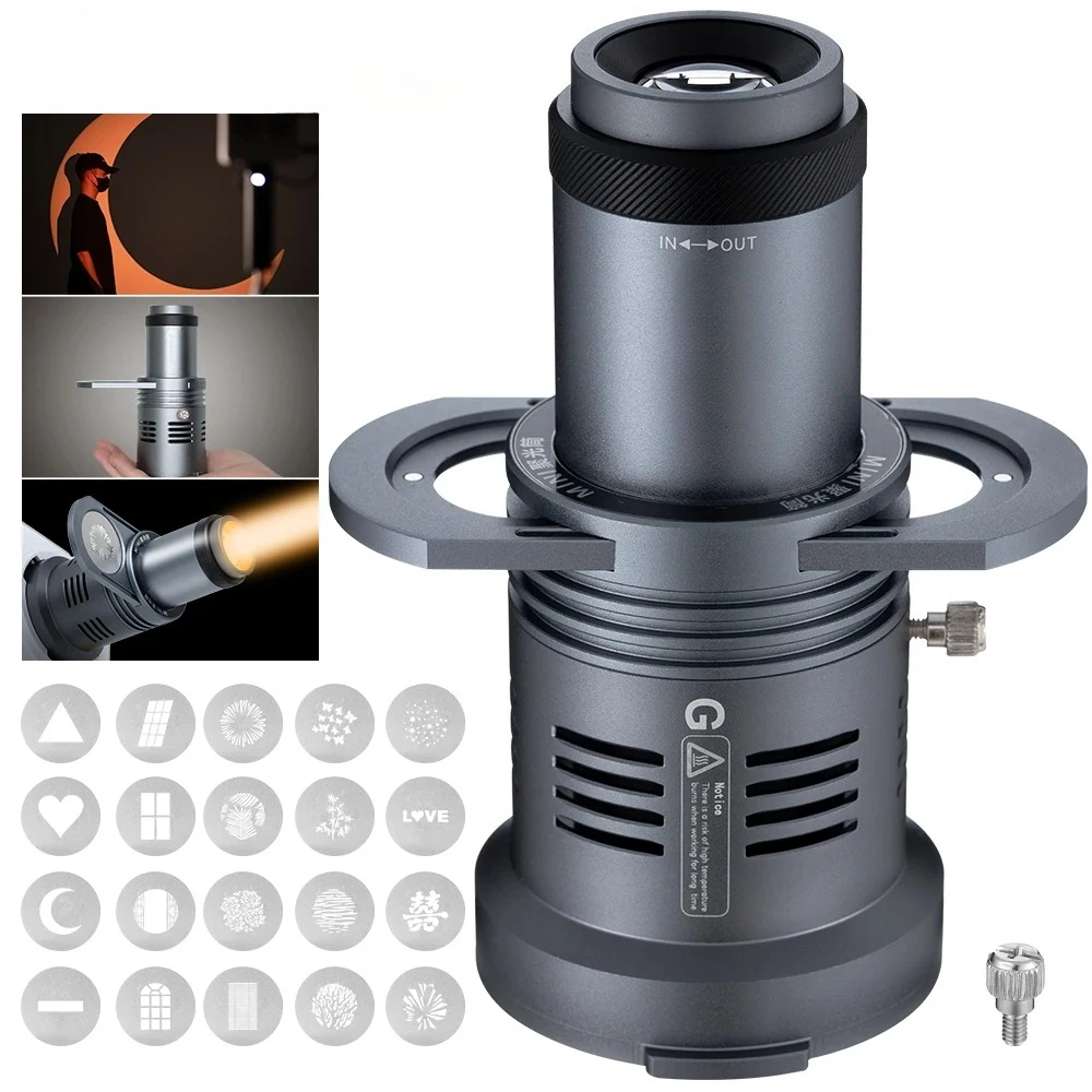 

AL20 Focalize Conical Snoot Optical Condenser Art Special Shaped Beam with for Mini Bowens Godox Yongnuo Zhiyun Mount