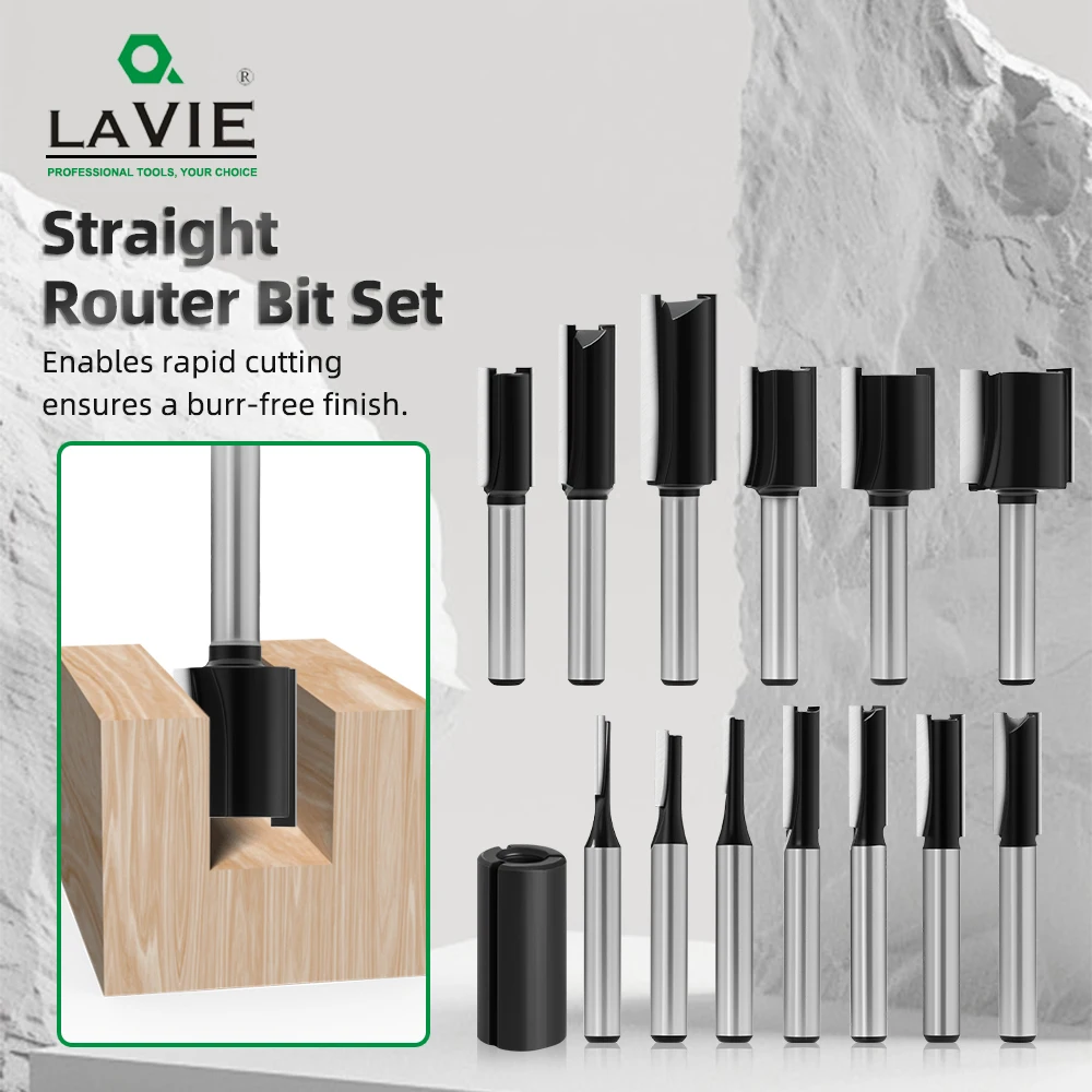 LAVE 1/4 Inch Shank Set Woodworking Router Bit - Black Oxide Coating For Woodworking Slotting C07002