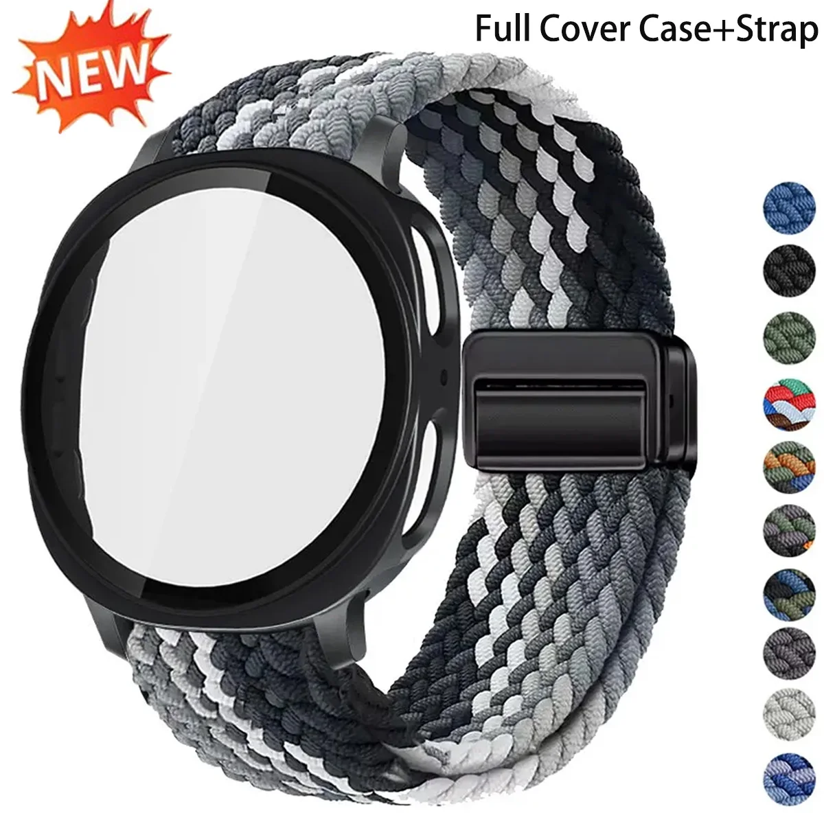 NEUES Glas+Gehäuse+Armband für Samsung Galaxy Watch 8 40MM 44mm Nylon-Webarmband PC-Abdeckung Galaxy Watch 8 Classic 46mm