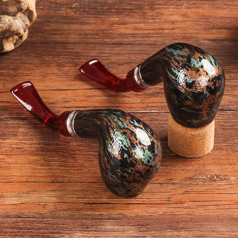 Durable colorful bakelite pipe Portable detachable Imitation Solid wood Smoking Tobacco Filter pipe Cigarette Pipes Gifts