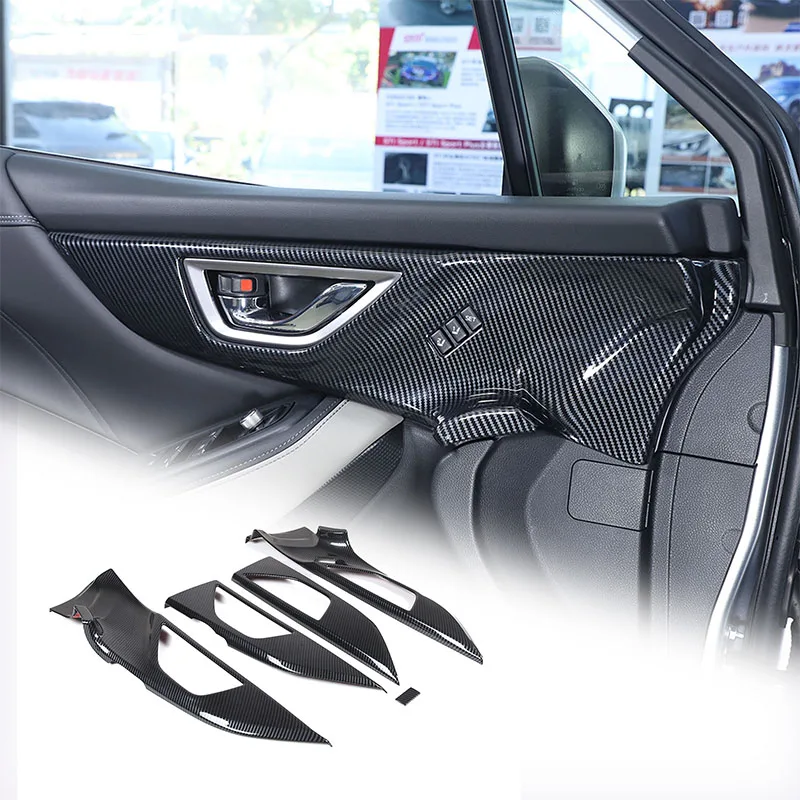 

ABS Carbon Fiber Car Interior Door Handle Frame Cover Trim Sticker For Subaru Forester 2019-2024 Car Accessories